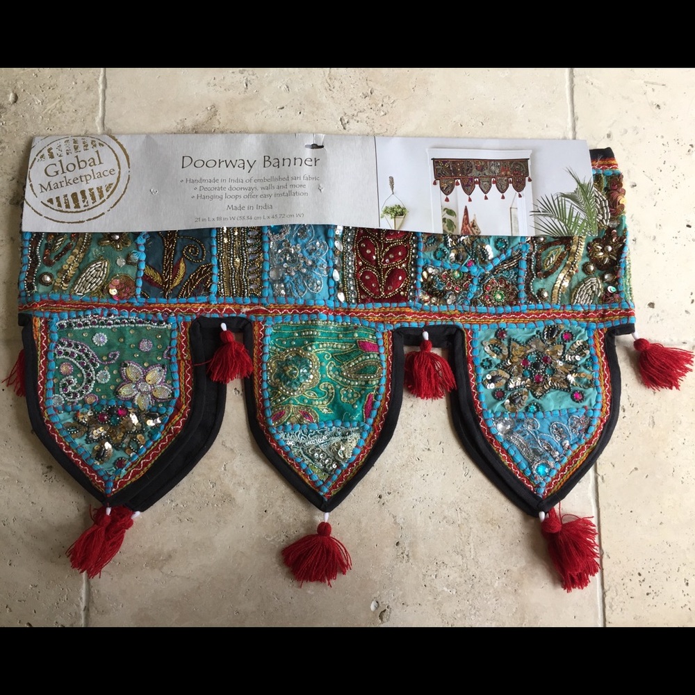 Beaded doorway banner